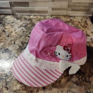 Pink Hello Kitty Cap with Stripes